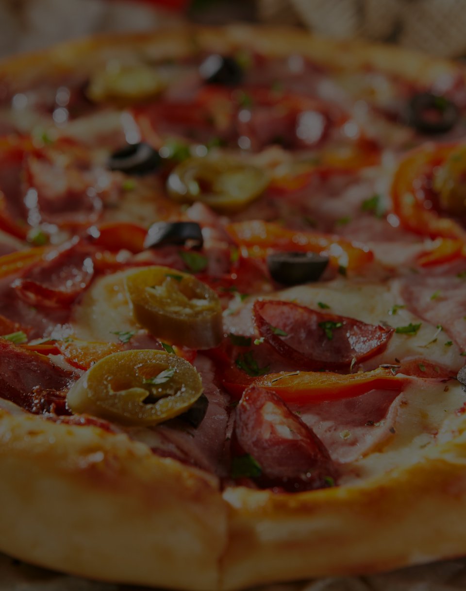close up of pizza toppings